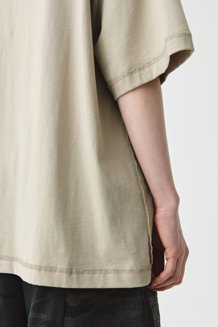 KIMMATIN Rose Print Oversize Tee — Beige