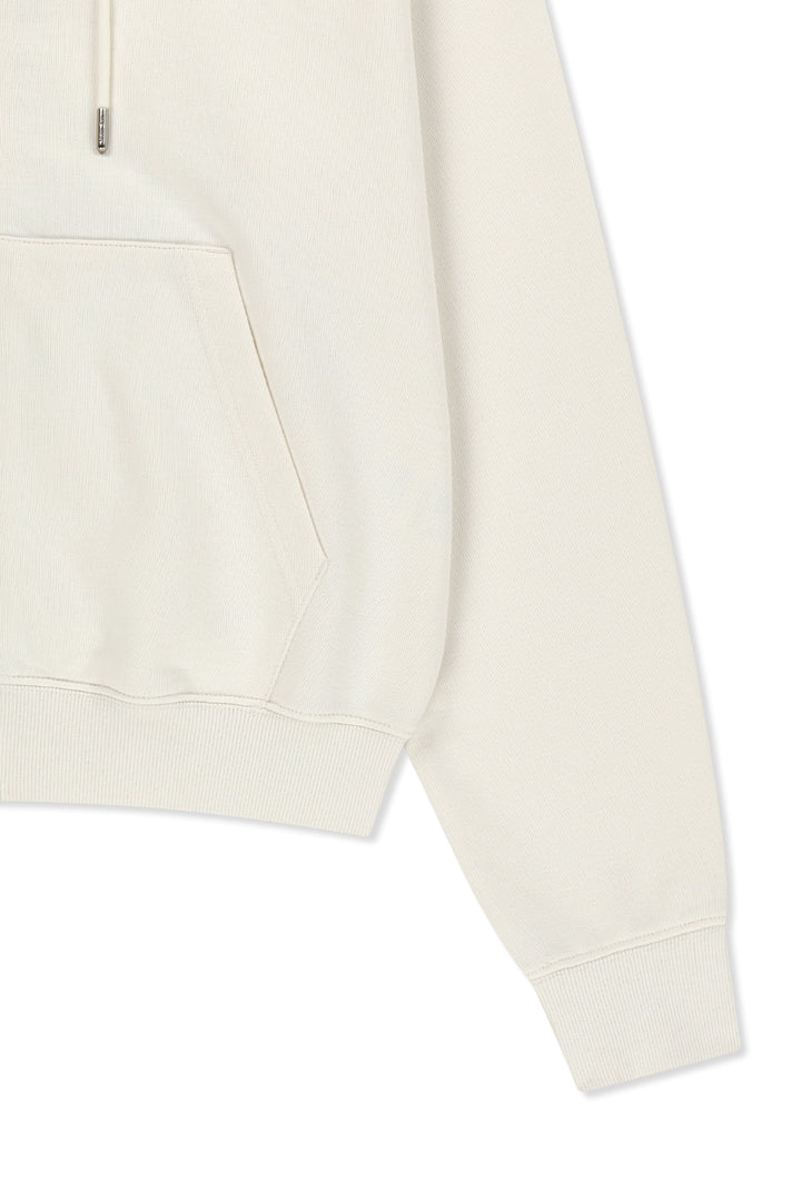 Matin Kim Back Logo Essential Zip Hoodie — Ivory