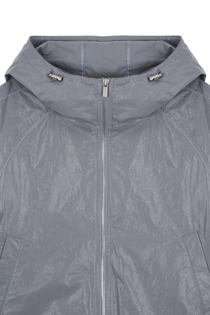 Matin Kim Crop Hoody Coating Jumper Dark — Gray