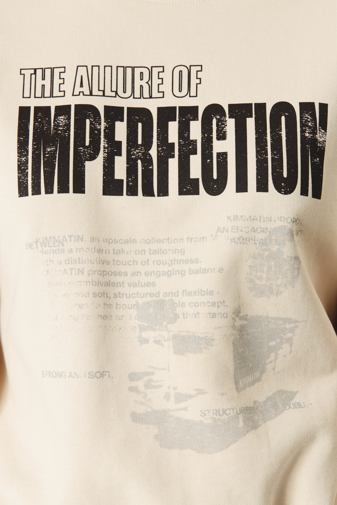 KIMMATIN Vintage Printing Sweatshirt — Cream
