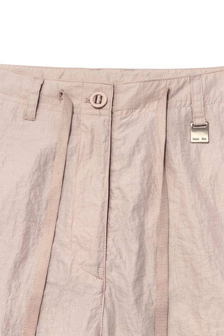 Matin Kim String Nylon Cargo Pants Light — Pink