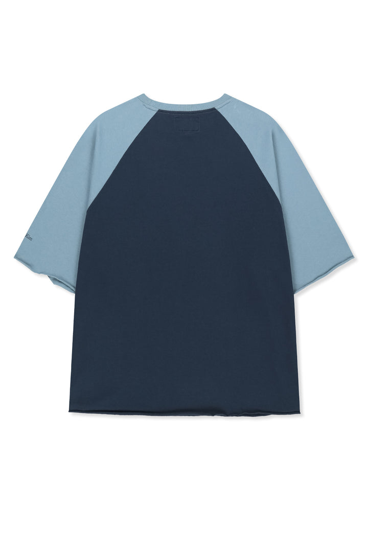 Matin Kim Raw Edge Raglan Top — Navy blue