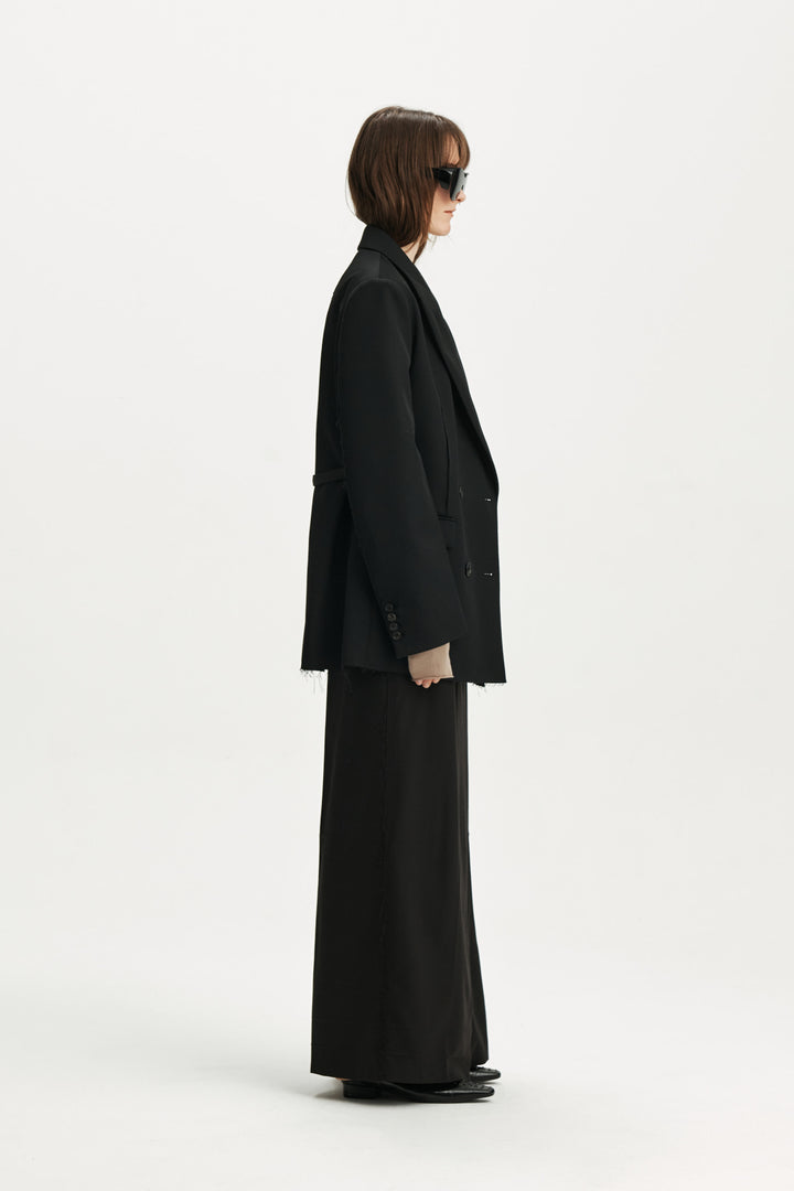 KIMMATIN Belted Double Jacket — Black