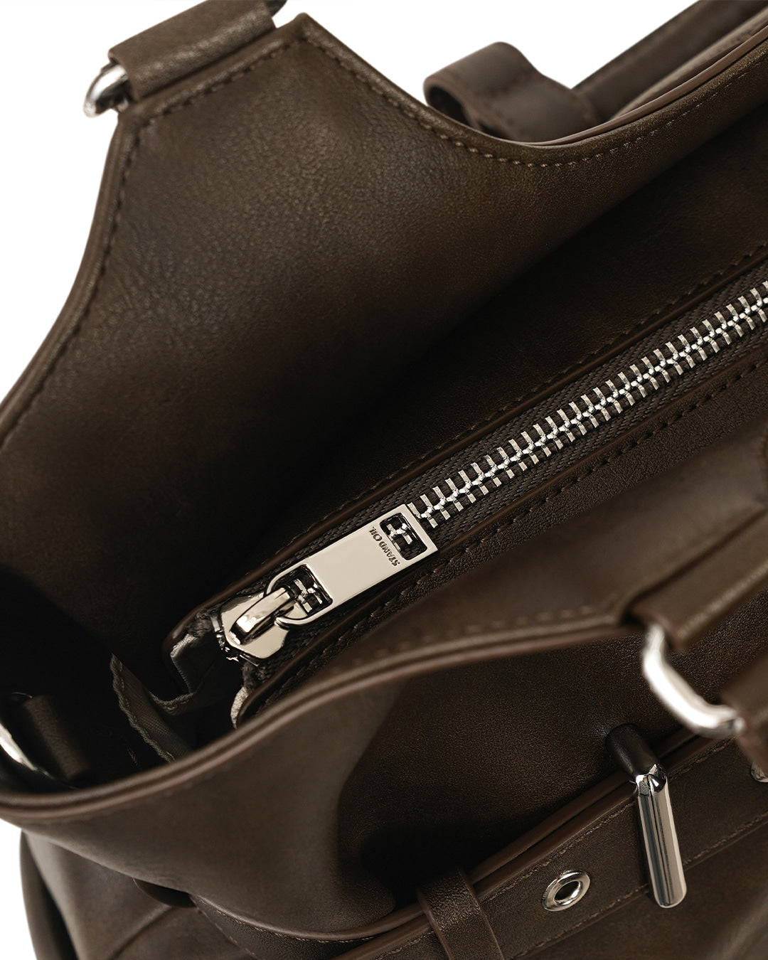 Stand Oil Lene Bag · Wrinkled Leather Crossbody — Brown
