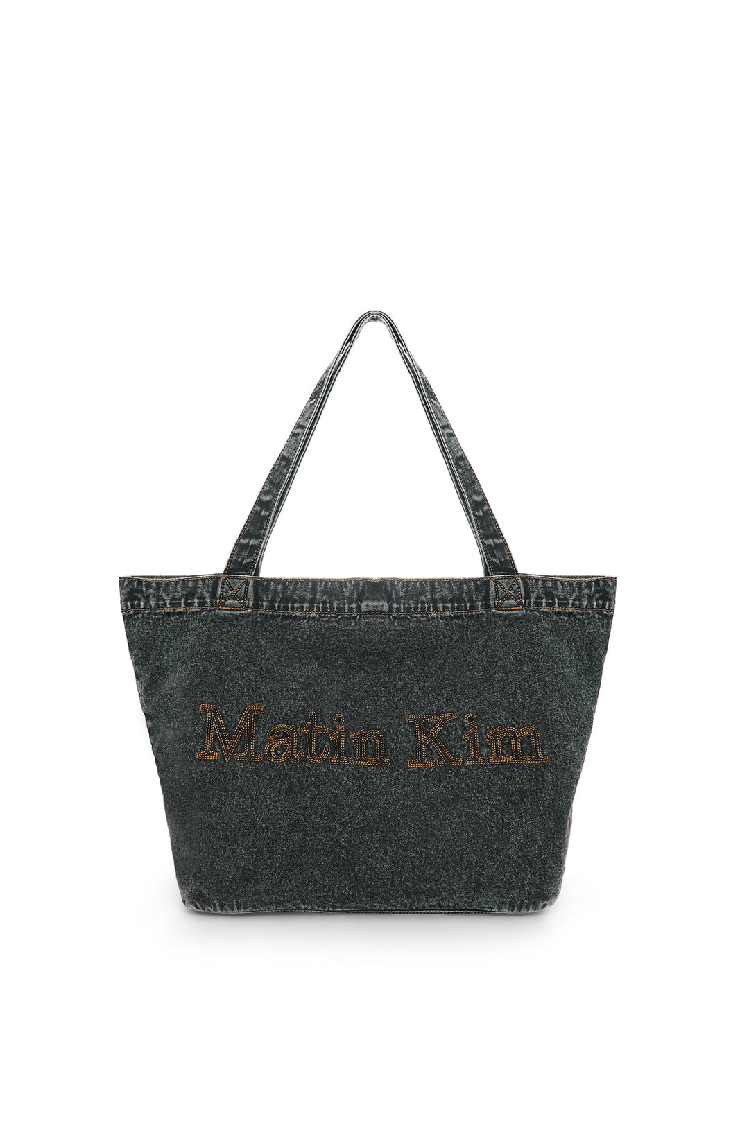 Matin Kim Stitch Denim Shoulder Bag — Black