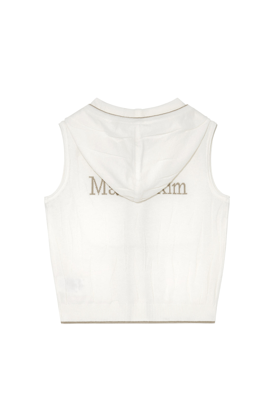 Matin Kim Wrinkle Hoody Button Knit Vest — Ivory