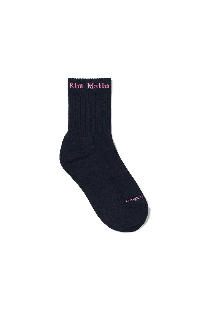 Matin Kim Small Logo Crew Socks — Black