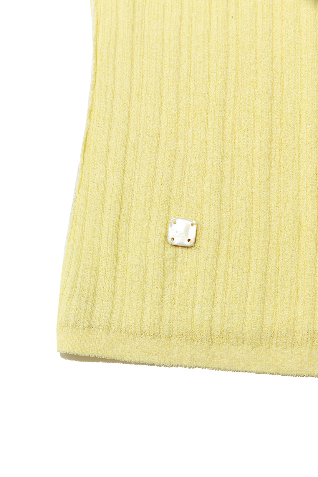 Matin Kim Layered Button Halter Neck Top — Yellow