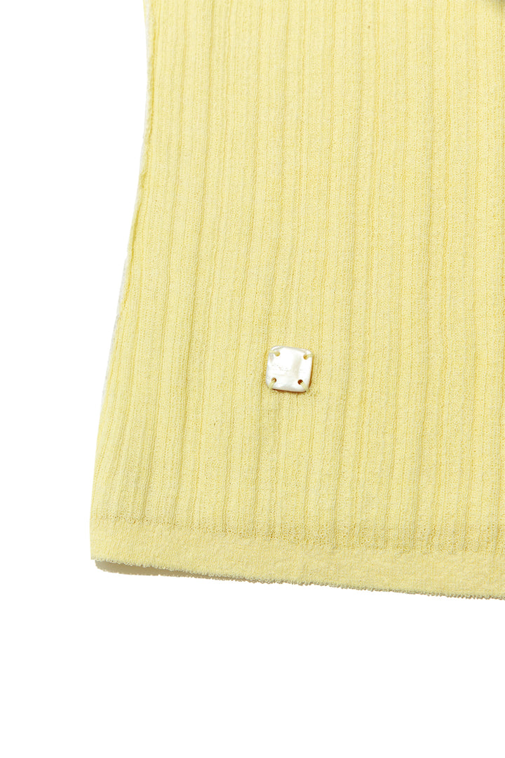 Matin Kim Layered Button Halter Neck Top — Yellow