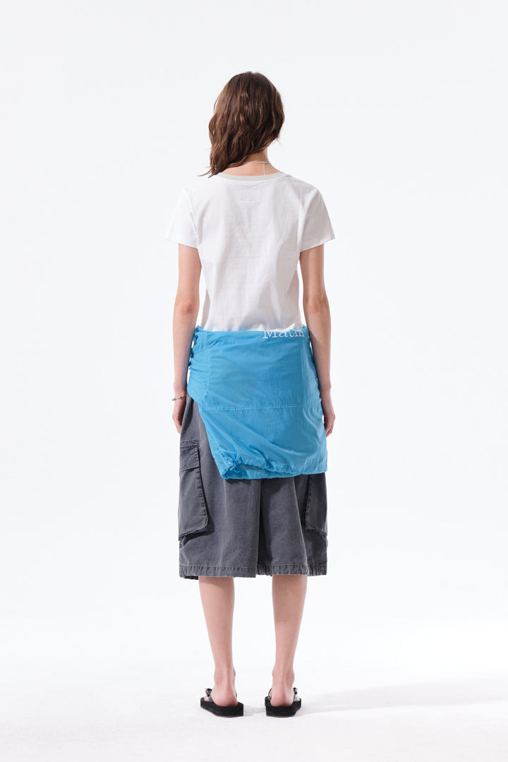 Matin Kim Tonal Rib Logo Crop Top — White