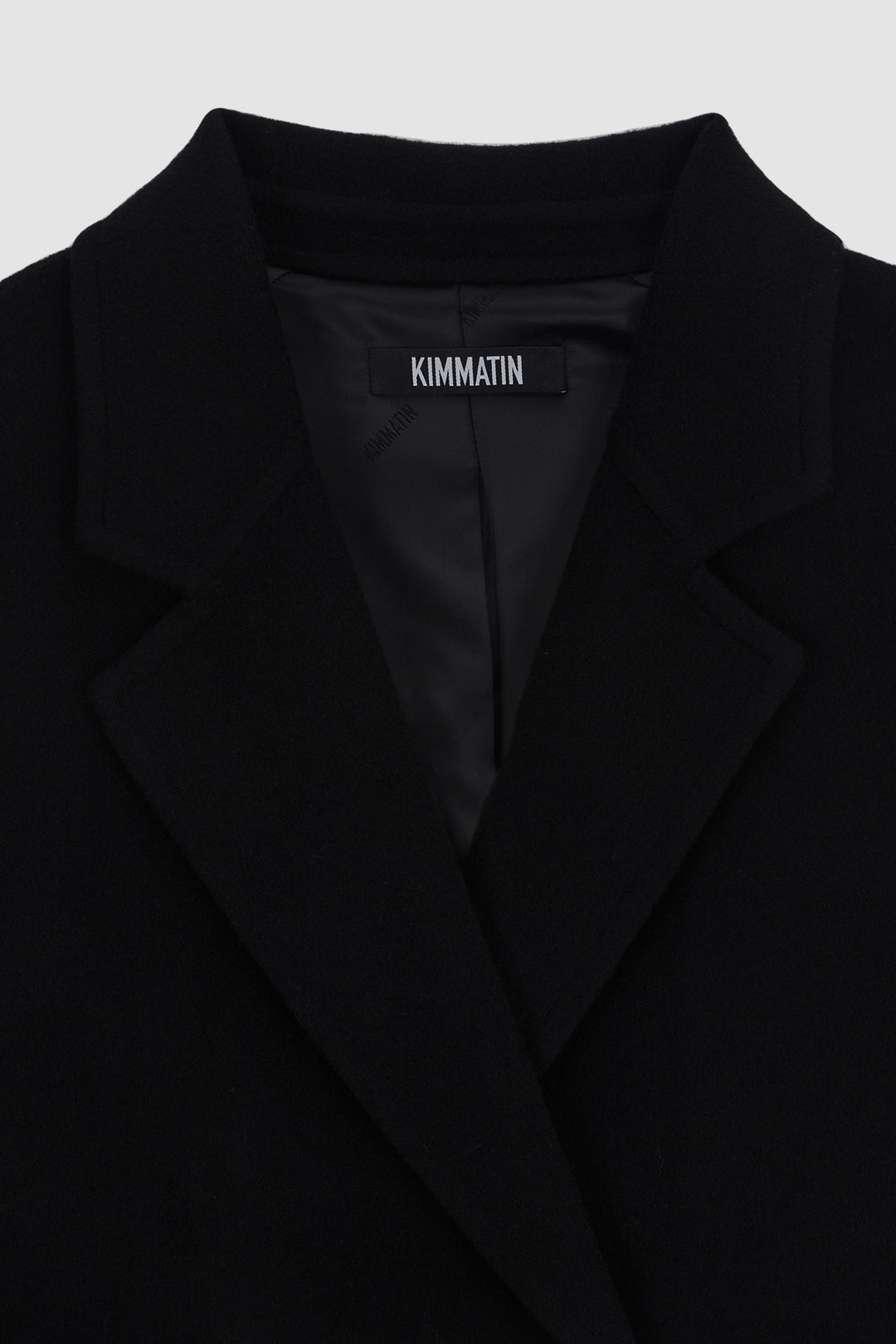 KIMMATIN Belted Double Wool Coat — Black