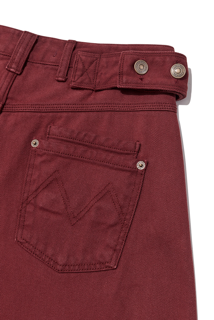 Matin Kim Waist Buckle Curved Dying Denim — Red