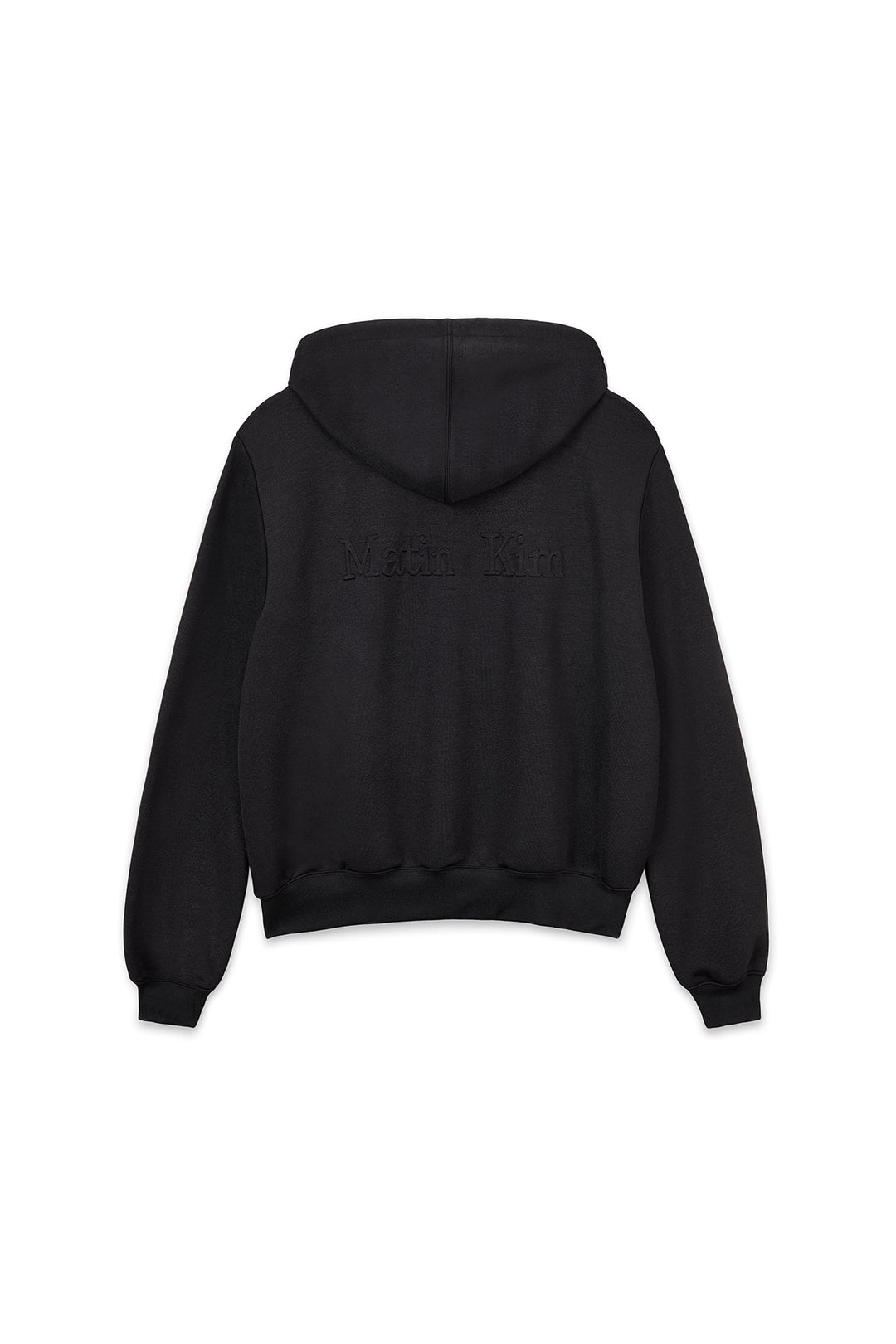 Matin Kim Back Logo Glitter Zip Hoodie — Black
