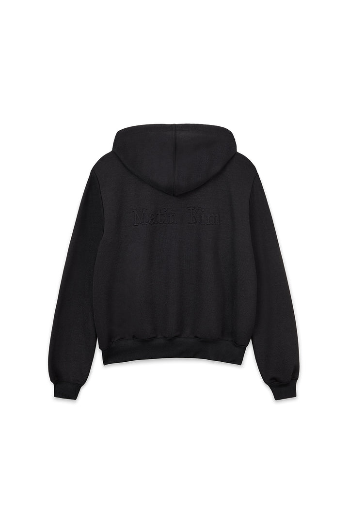 Matin Kim Back Logo Glitter Zip Hoodie — Black