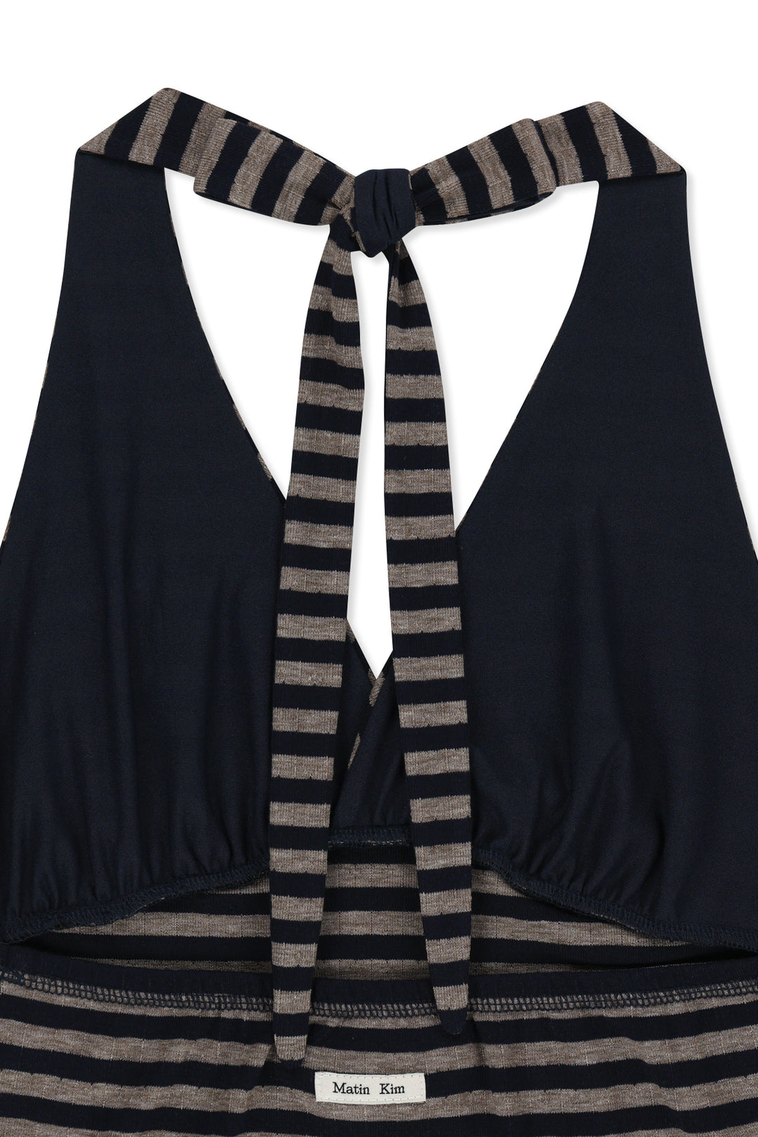 Matin Kim Striped Halter Neck Top — Navy blue