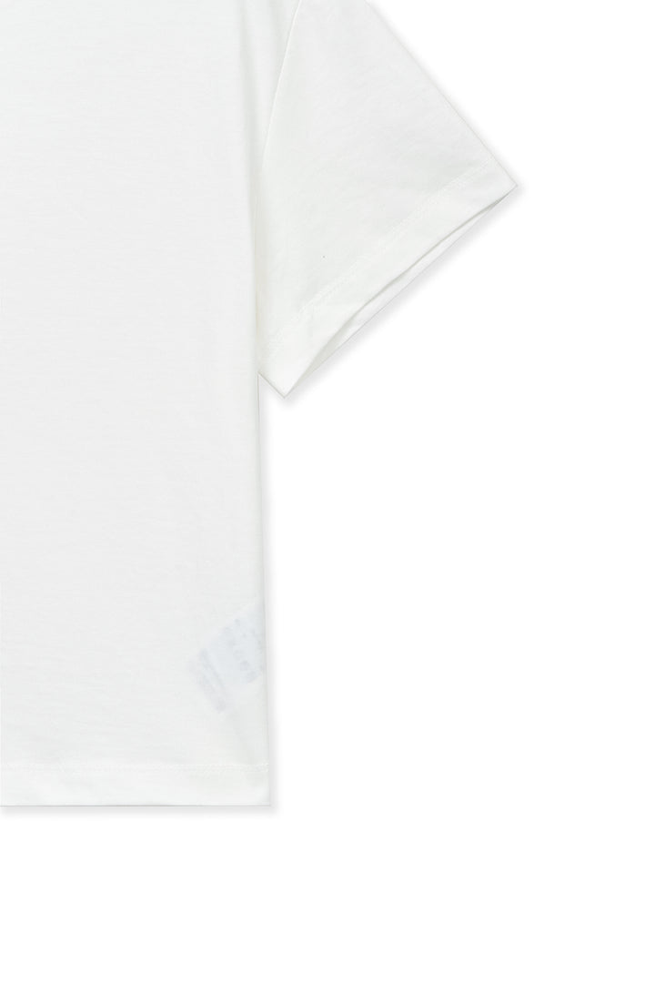 Matin Kim Label Point Lettering Crop Top — White
