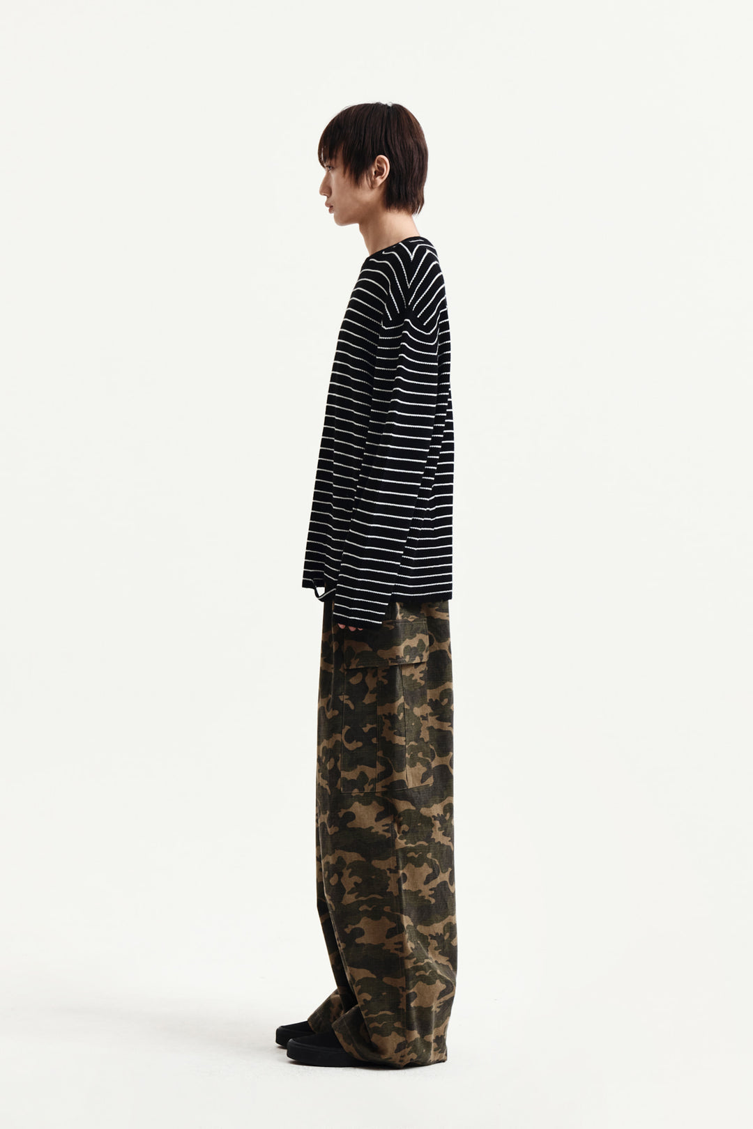Matin Kim Drawstring Hem Cargo Pants — Khaki