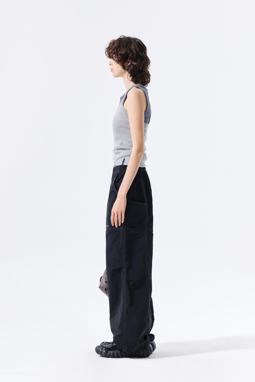 Matin Kim Label Detail Halter Tank — Gray