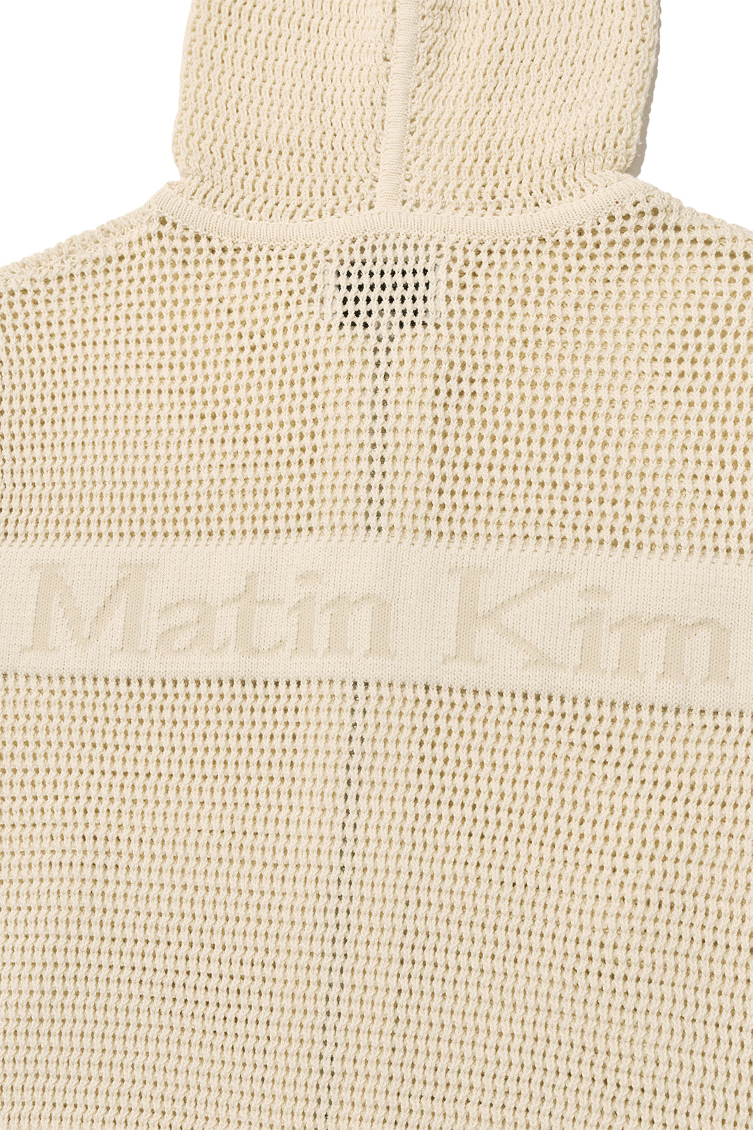 Matin Kim Two Tone Mesh Knit Hoody — Ivory