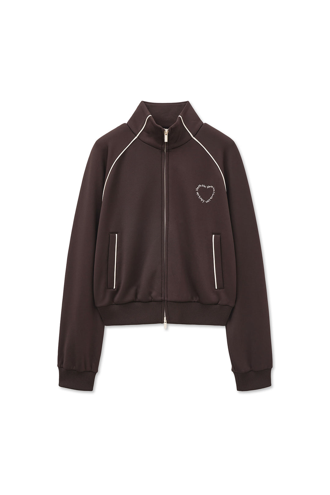 Matin Kim Heart Logo Track Jumper — Brown
