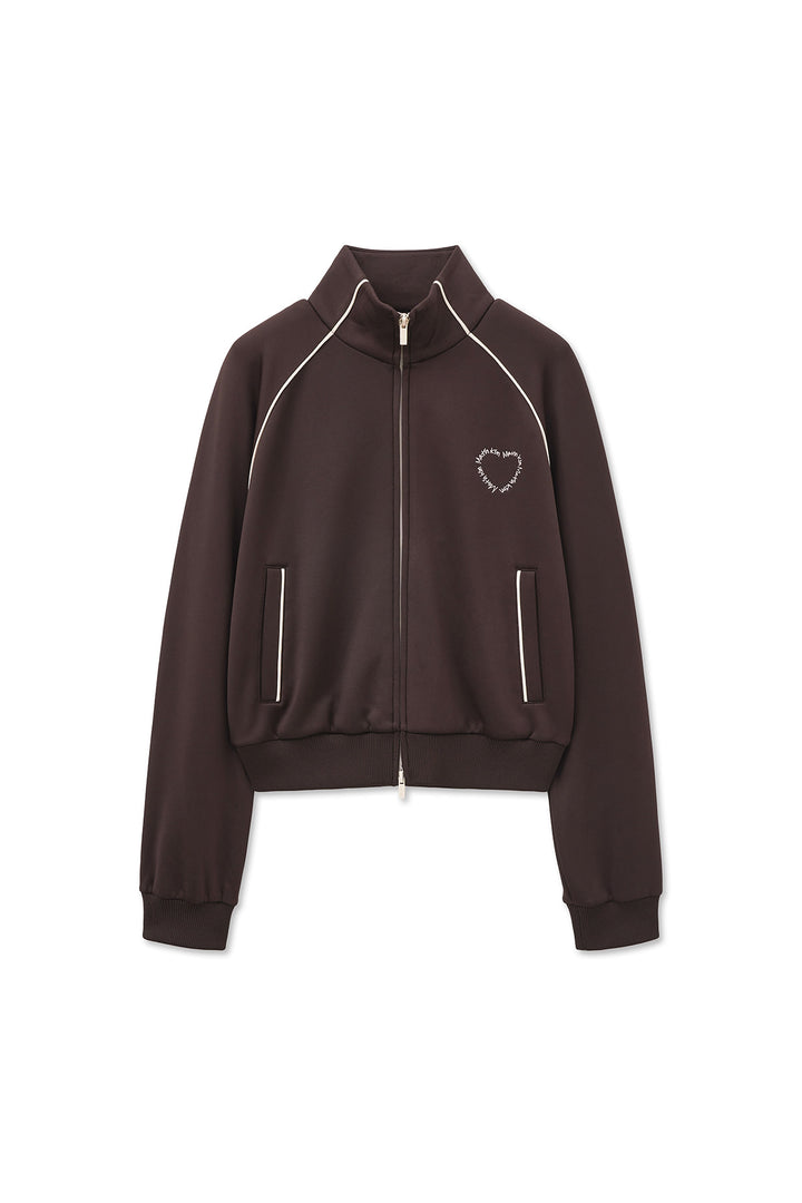 Matin Kim Heart Logo Track Jumper — Brown