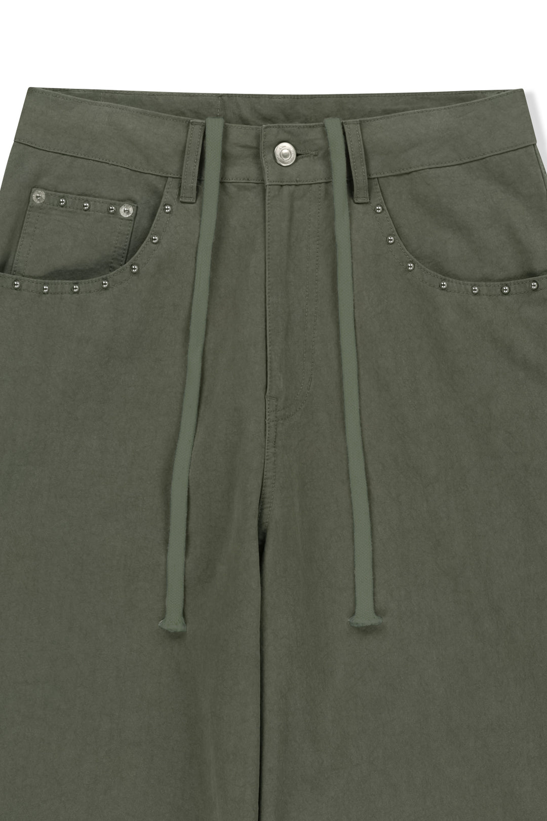 Matin Kim Stud Point Color Denim Pants — Khaki