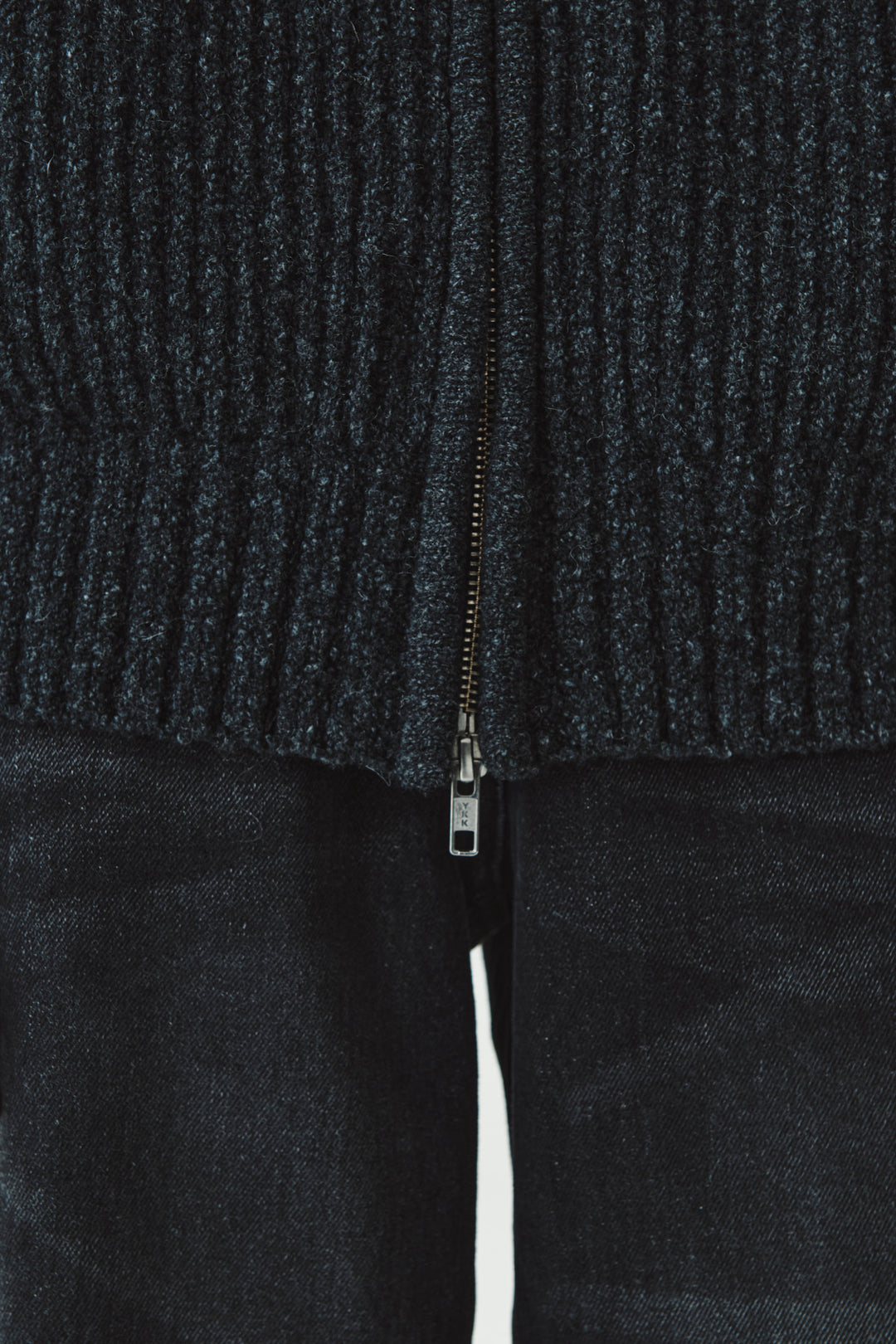 KIMMATIN High Neck Zip Up Cardigan — Charcoal