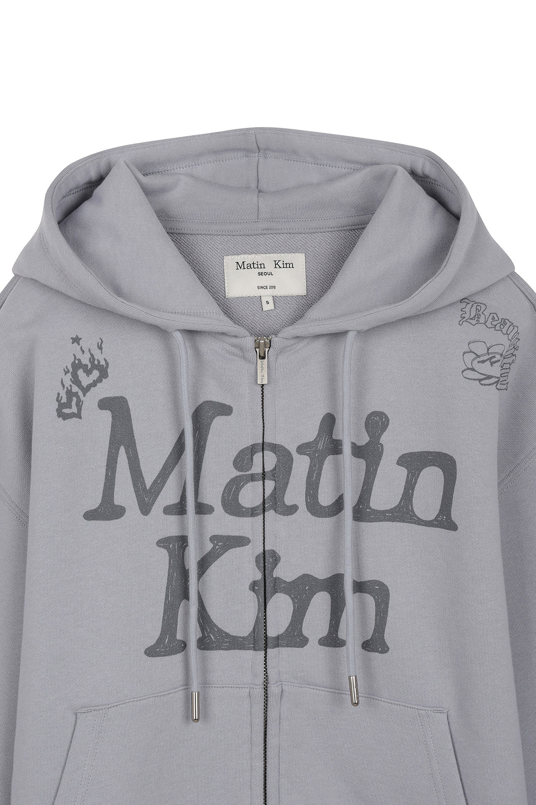 Matin Kim Graffiti Artwork Zip Hoody — Smoke — Blue