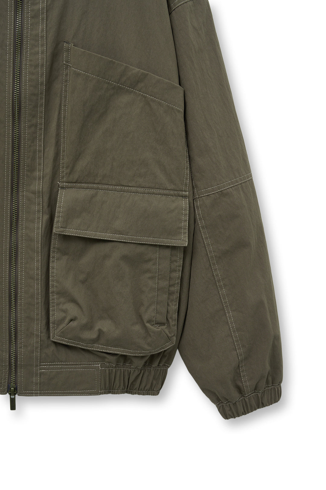Matin Kim Utility Bomber Jumper in Khaki — Brown