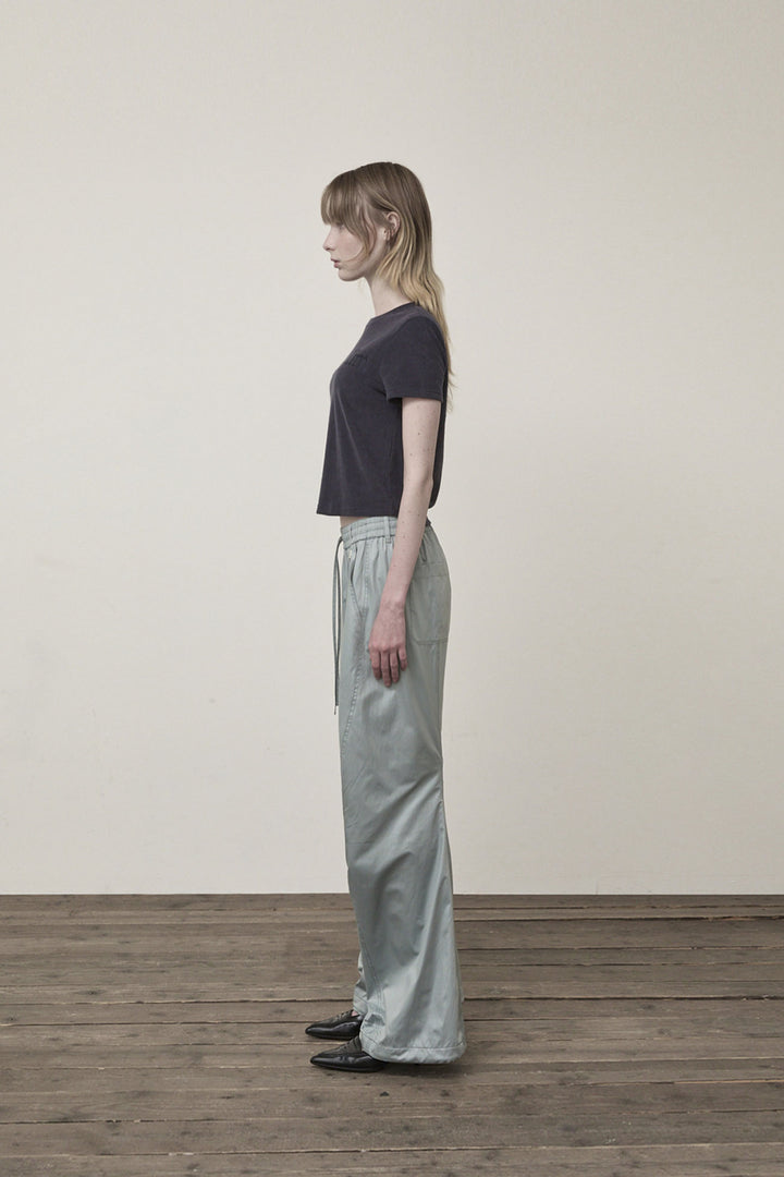 Matin Kim Logo Point Terry Crop Top — Navy blue
