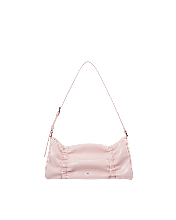 Stand Oil Pleats Bag — Glossy Tote — Baby pink