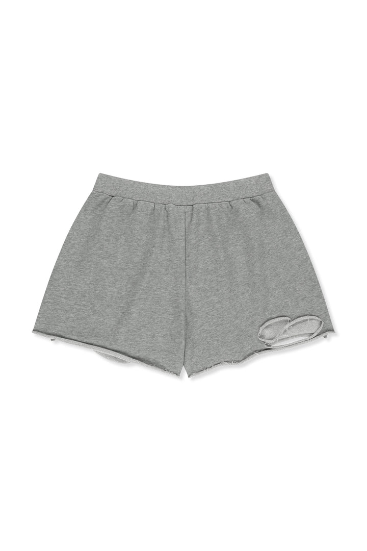 Matin Kim Distressed Terry Skort Shorts — Gray