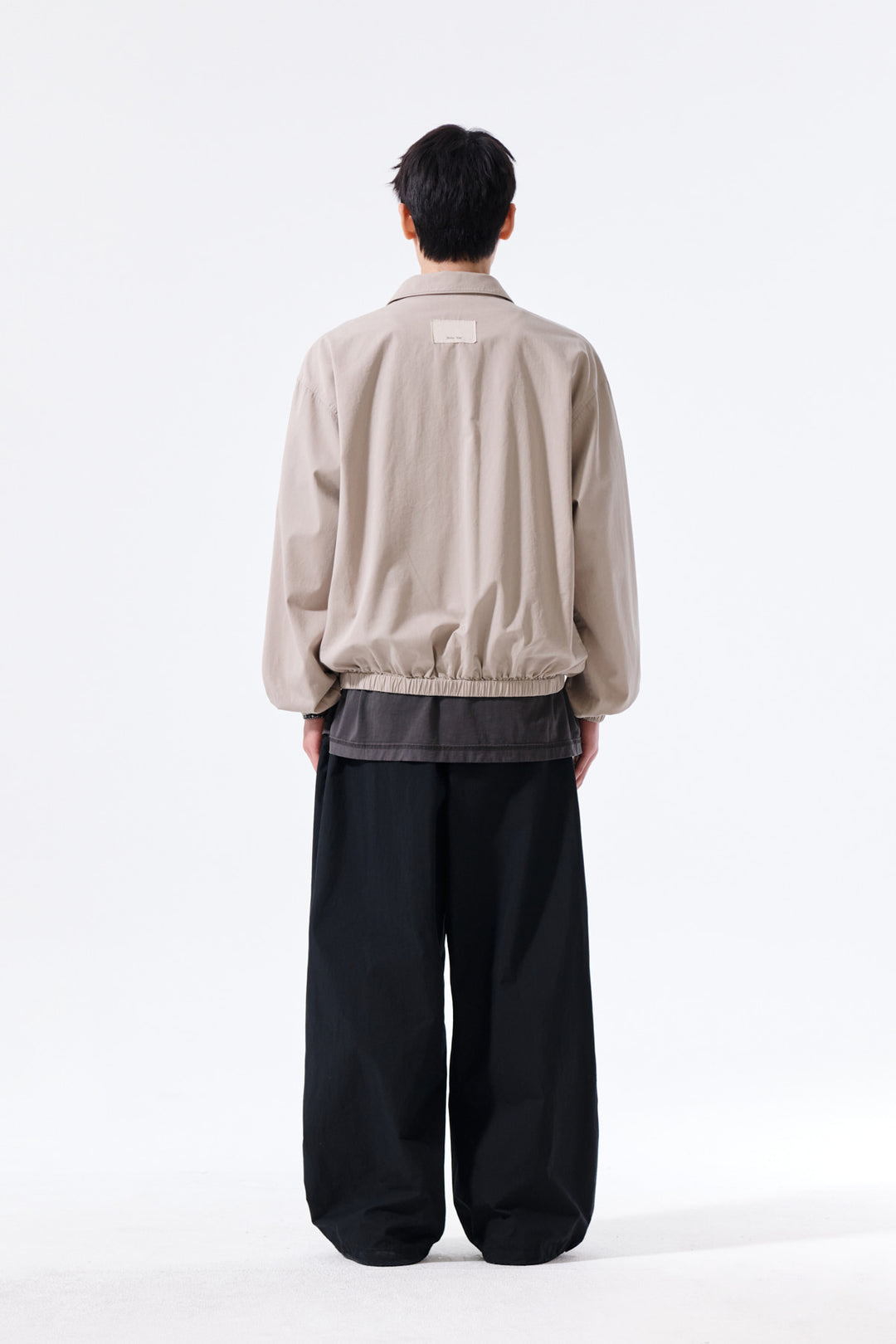 Matin Kim Small Logo Cotton Zip-Up Jumper — Beige