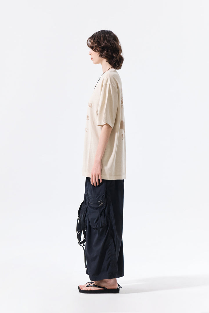 Matin Kim Pigment Graffiti Logo Tee — Beige