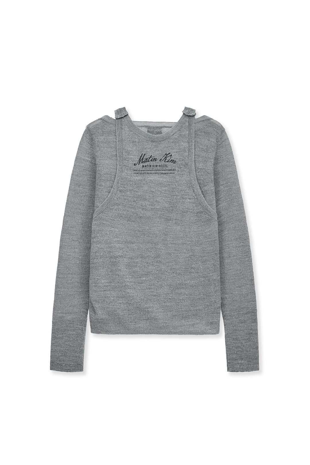Matin Kim Mohair Layered Knit Pullover — Light Grey
