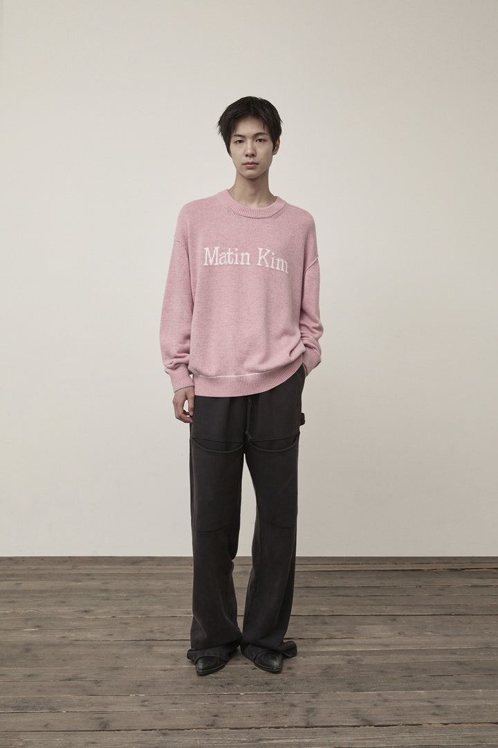 Matin Kim Color Trim Line Logo Pullover — Pink