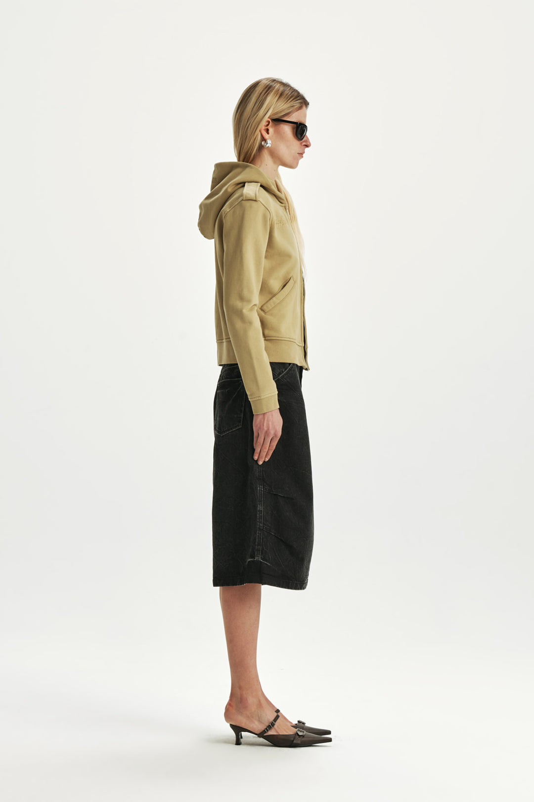 KIMMATIN Damage Point Hoody Zip Up — Olive