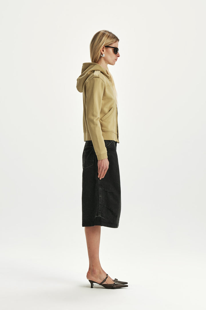 KIMMATIN Damage Point Hoody Zip Up — Olive
