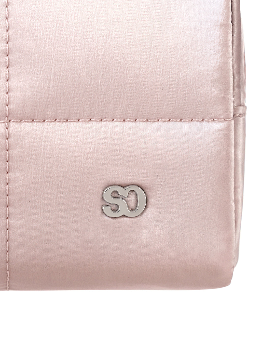 Stand Oil Bubble Pouch — Quilted Nylon Mini — Soft Pink