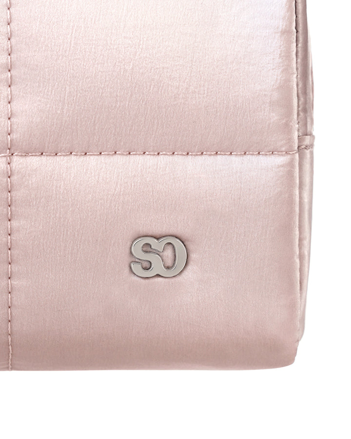 Stand Oil Bubble Pouch — Quilted Nylon Mini — Soft Pink