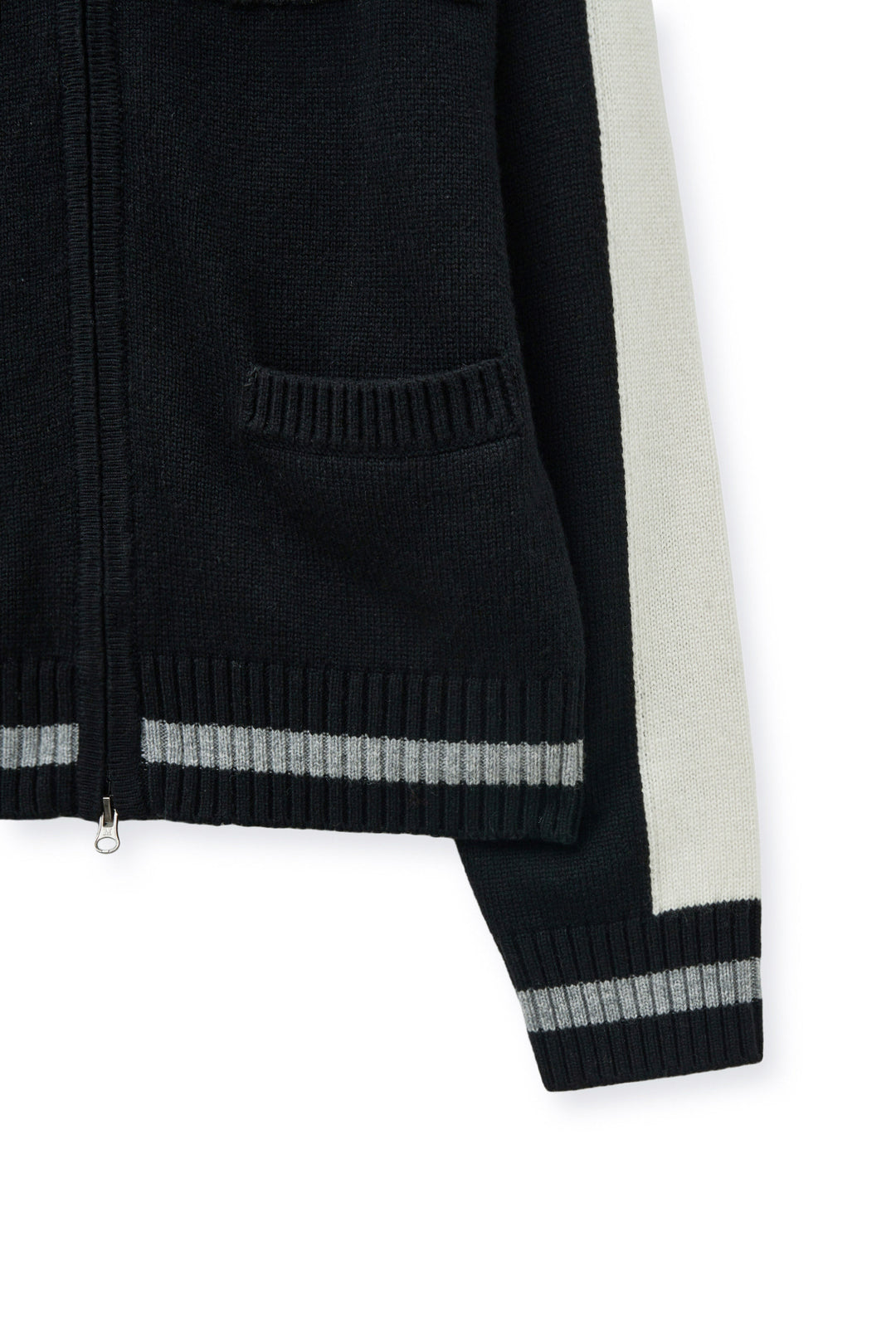 Matin Kim Initial Knit Zip Up — Black