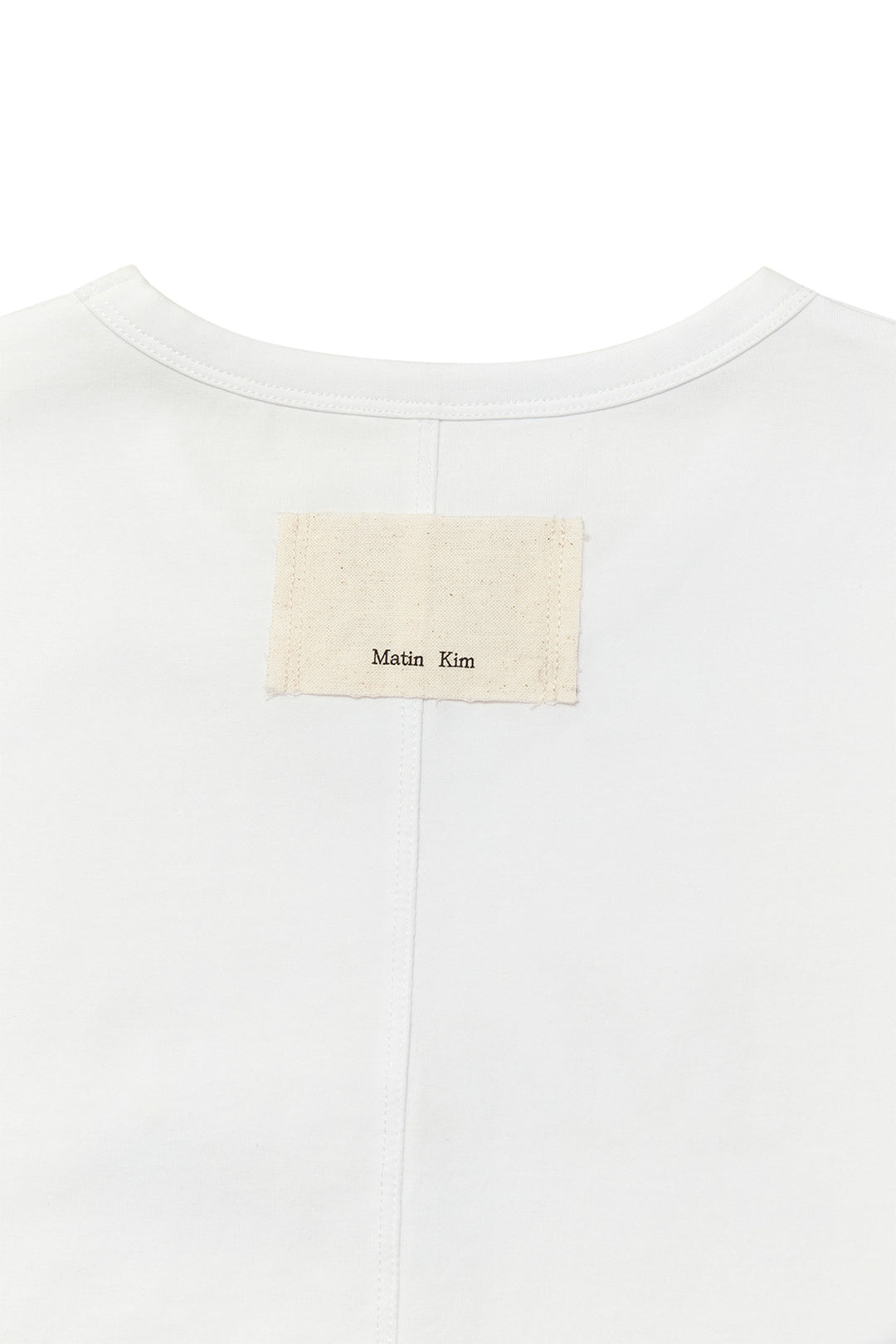 Matin Kim Stitch Printing Detail Crop Top — White
