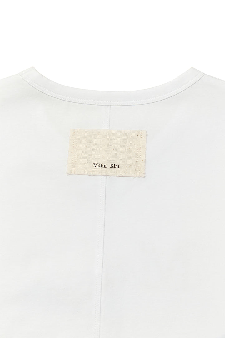 Matin Kim Stitch Printing Detail Crop Top — White