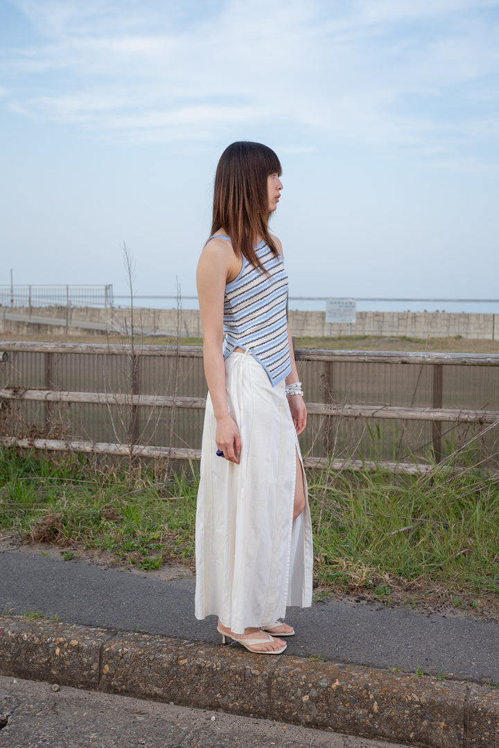 Matin Kim Multi Stripe Sleeveless Knit Top — Blue