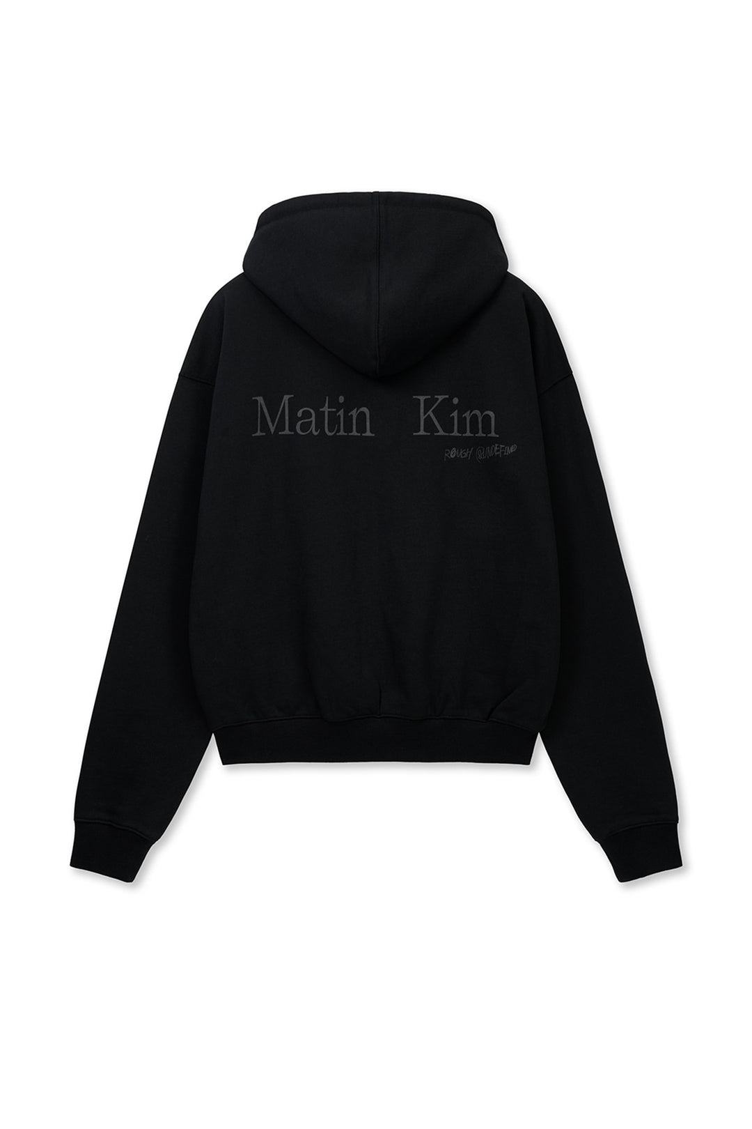 Matin Kim Back Logo Essential Zip Hoodie — Black