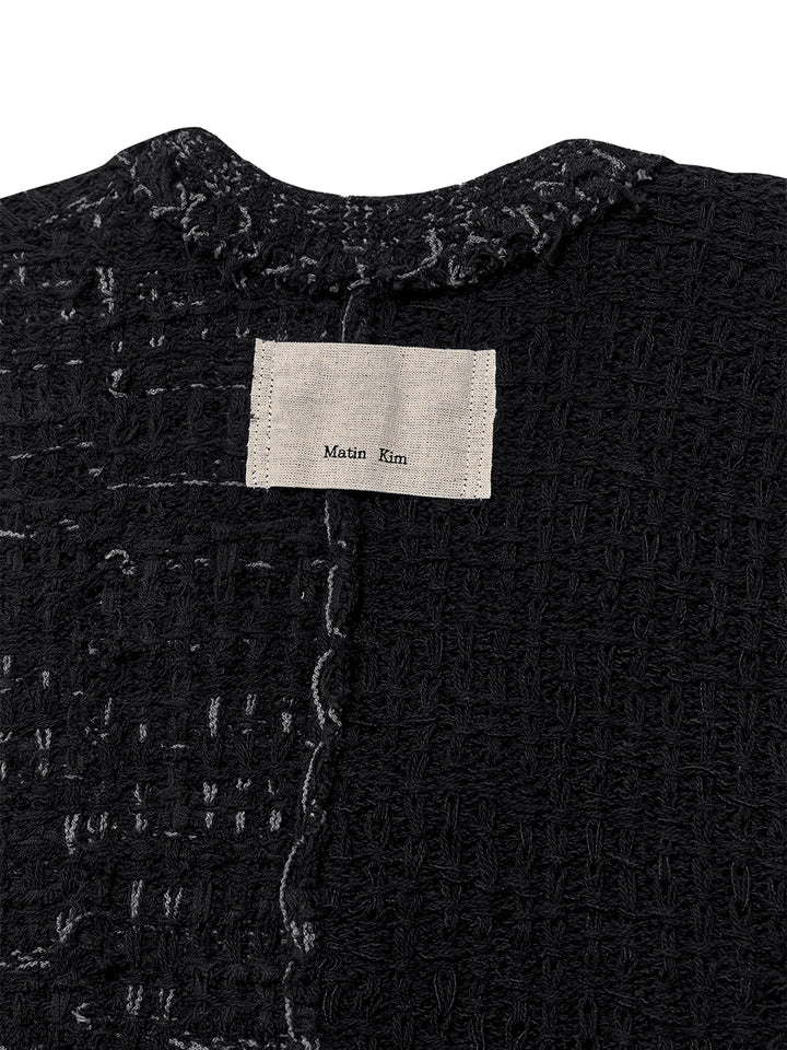 Matin Kim Rough Tweed Knit Vest — Black