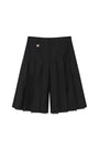 Matin Kim Bermuda Pleats Skirt Pants — Black