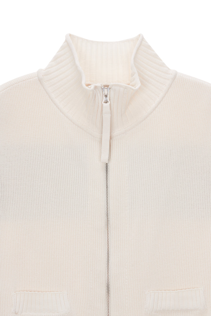 Matin Kim Spell Point Stripe Knit Vest — Ivory