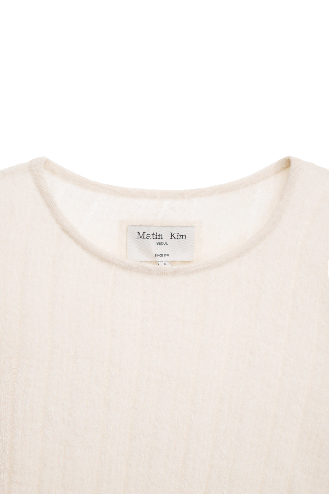 Matin Kim Diagonal Texture Knit Top — Beige
