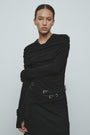 KIMMATIN Off-Shoulder Detail Top — Black